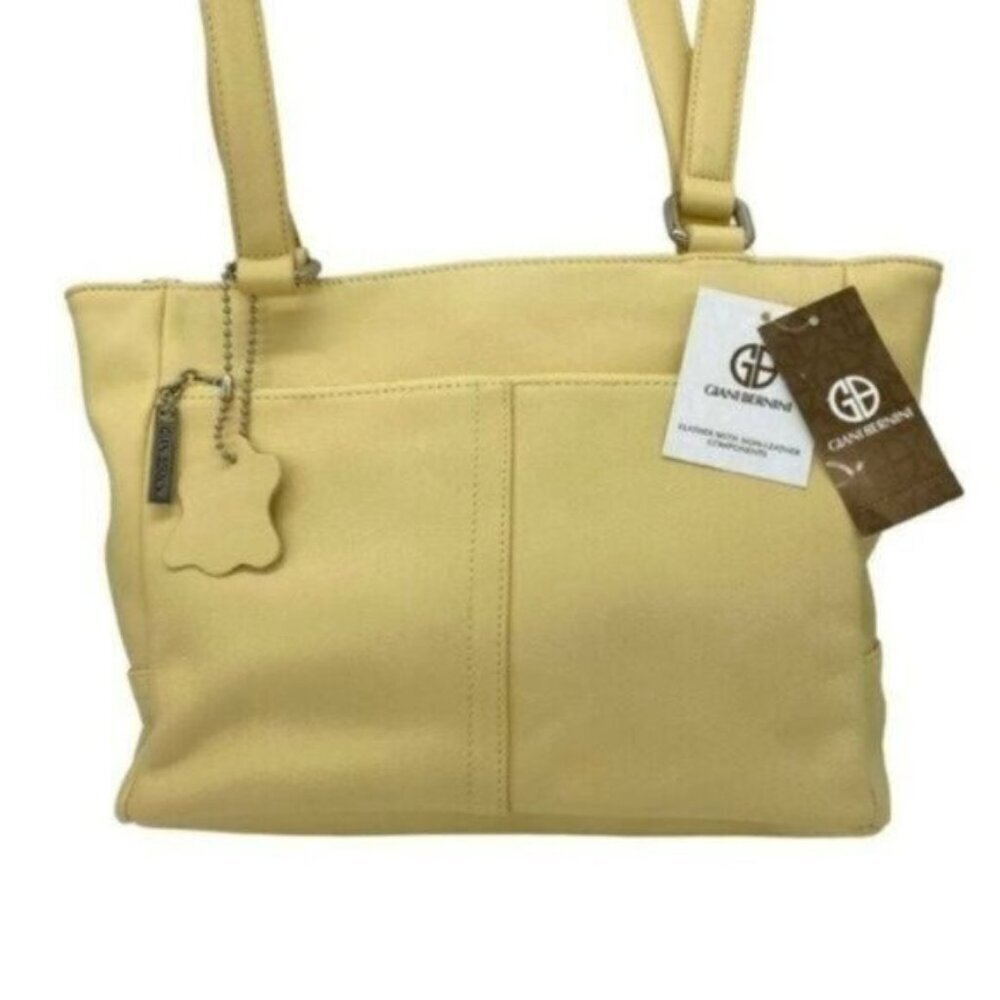 Giani Bernini Nappa Classic Leather Butter Yellow Womens Shoulder Bag - Picture 9 of 13